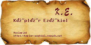 Káplár Ezékiel névjegykártya